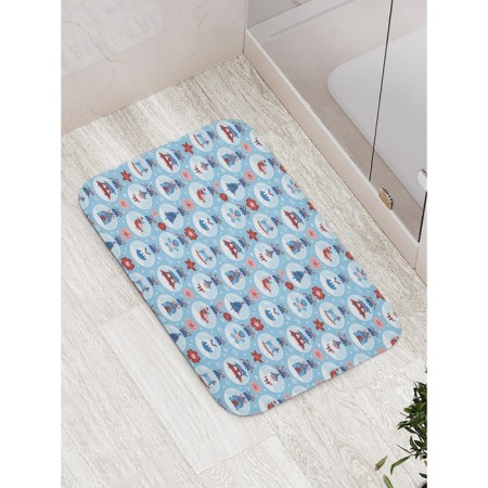 Bathroom mat "New Year's balls", anti -slip, size 52x77 cm