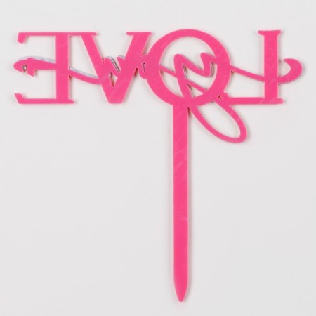 Topper "I love you", Fuchsia color-3