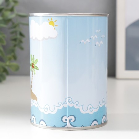 Piggy bank Metal Bank "Fun adventures" mix 7.5x7.5x10 cm-6