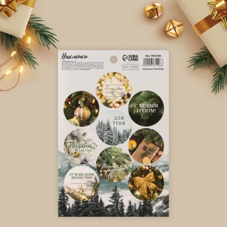 Paper stickers "Gift for you", for gifts, 14 x 21 cm, New Year-1