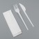 Set of disposable dishes "White" fork, knife, napkin, 16.5 cm