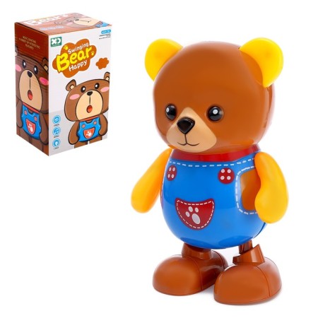Toy "Happy Bear", works from batteries, dances, light and sound effects