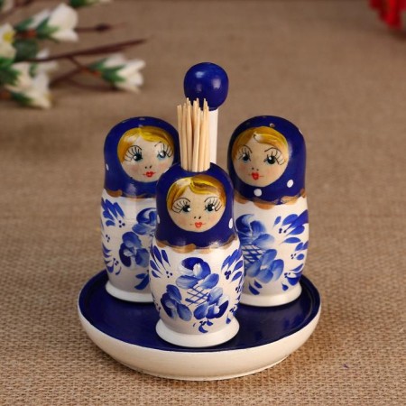 Set for spices "Gzhel", 15 ml., Manual painting