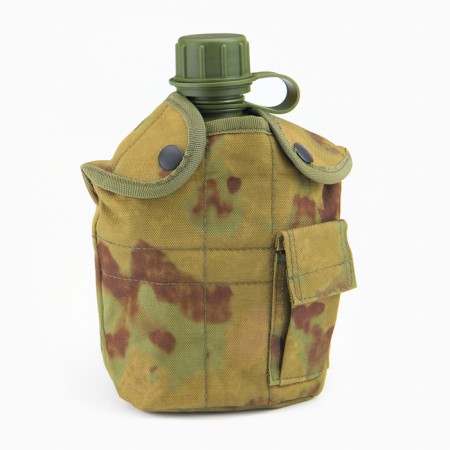 Army hiking Flabog "Adventure" 1 l for water, with a pot, plastic, green, case moss-1