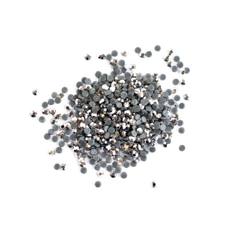 Pole plastic rhinestones, No. 4 Silver stone, 50 pcs
