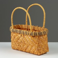 Wicker basket, 26 x 11 x h13/25 cm, honey, sequoia