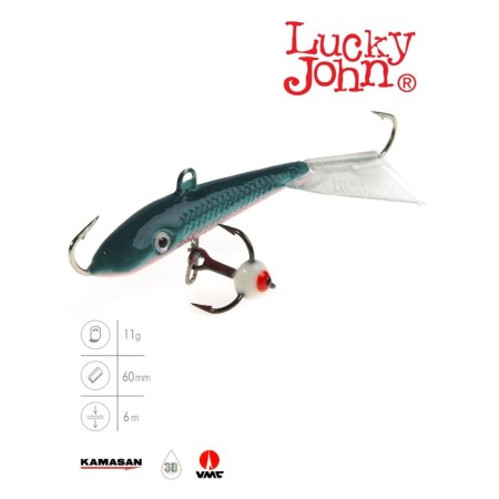 Balancir Lucky John Fin 4 + tee, 6 cm, color 54 blister