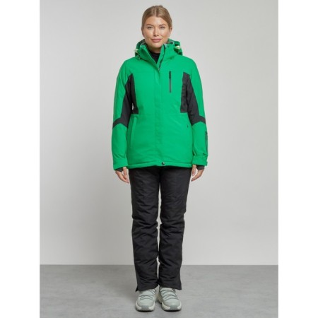 Ski costume female winter, size 46, green color-1