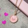 Pendant "Art" horseshoe, pink color in gold, 40 cm