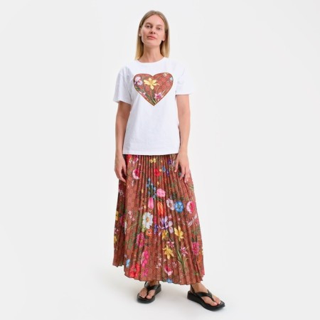 Women's costume (T -shirt/skirt), white/brown color, one size size