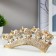 Polystone souvenir "Five white elephants on a tusk with a blade of Arab carpet" 10x21.5x4.5 cm