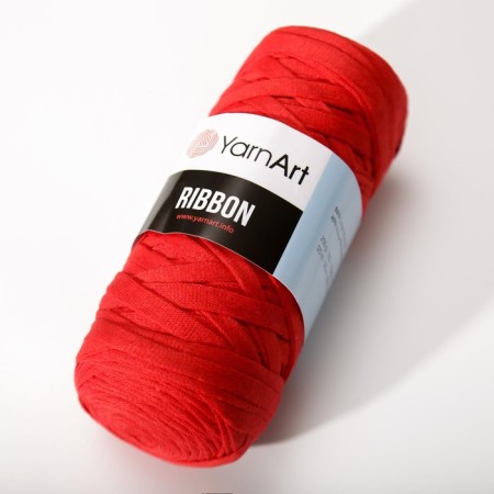 Ribbon yarn 40% polyester, 60% cotton 125m/250g (773 red)-1