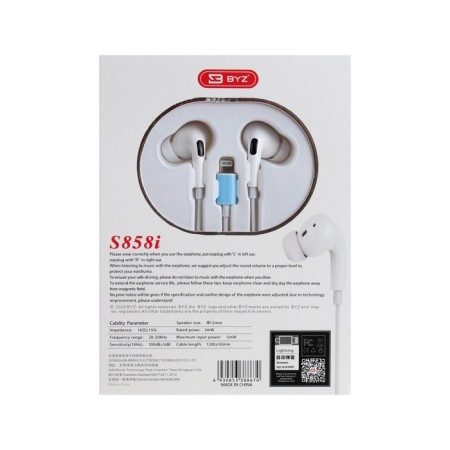 Nausiki Byz S858, wired, vacuum, Lightning, 1.2 m, white-3