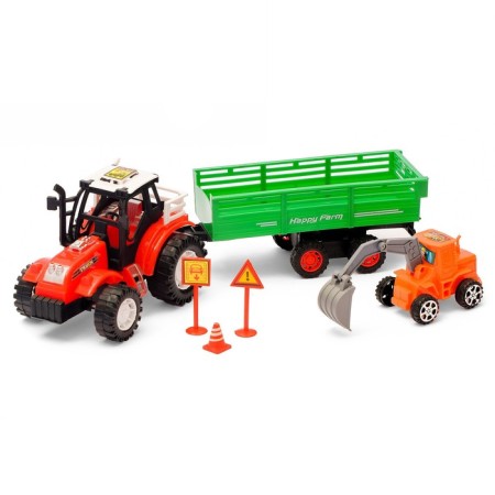 Tractor inertial "Farmer", with a trailer, color mix-1