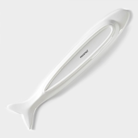 Porcelain dish Magistro "fish", 35 × 7.5 × 2.5 cm, white color-3