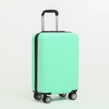 Small suitcase 20 "On a zipper, code castle, 4 wheels, mint color-1
