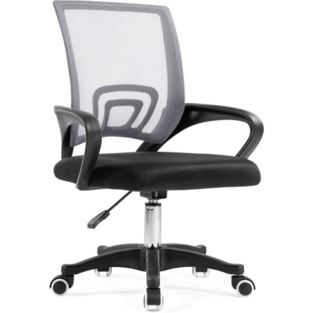 Computer chair Turin black/Light gray plastic/fabric, black/black 60x55x82 cm