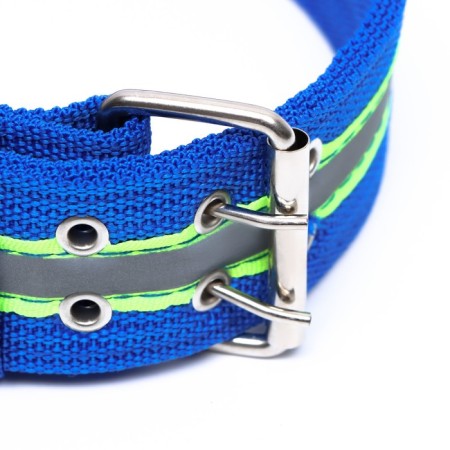 Four -layer reflective collar with a swivel 65 x 4 cm, blue-2