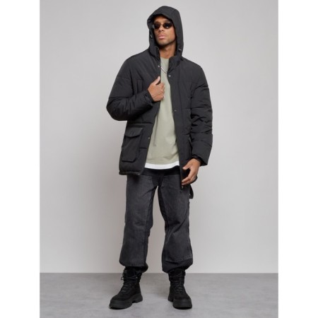 Extensive male winter park, size 58, black color-4