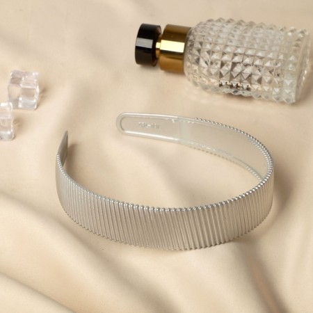 Hair cap "Emma" stripes, 2.5 cm, silver gold