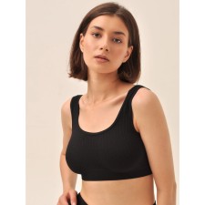 Women's top on wide straps with the braid of 