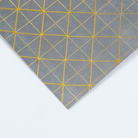 Scrapbooking paper bilateral "Versailles and rhombus gold" density 180 g 15.5x17 cm-2