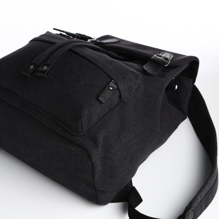 Male City Backpack, Textura, Textile, Black Color-2