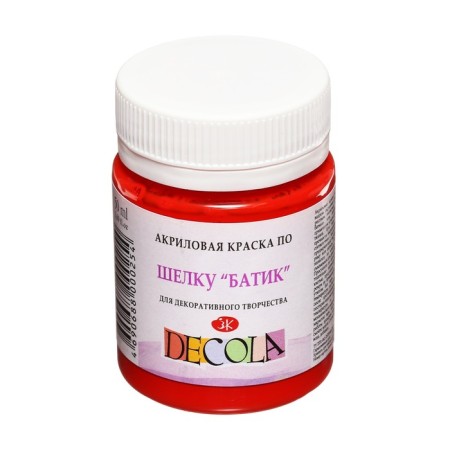 Silk paint "Batik", bank 50 ml, ZHK Decola, red 4428331 (water -based acrylic)-2
