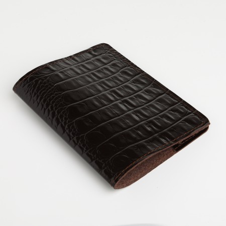 Cover for passport, Textura, brown color-2