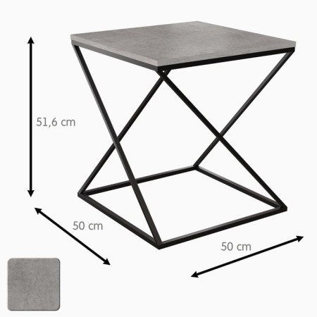 Table Loofing DQ Teaser Nut, 500*500*532, concrete chicago, m/k black chip-1