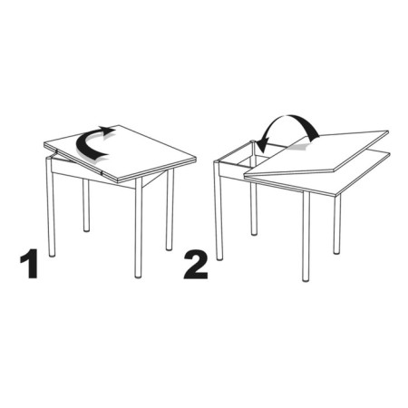 The table of the rotary-oxide "Piruet", 800 (1200) × 600 × 750 mm, support chromium, oak color-3