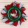 New Year's wreath d- 28 cm "Cozy fairy tale" striped and red ribbons