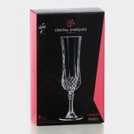 A set of fuepers for champagne Longchamps, 140 ml, crystal glass, 2 pcs-7