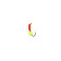 Mormyshka column red, lime abdomen + ball lime, weight 0.55 g