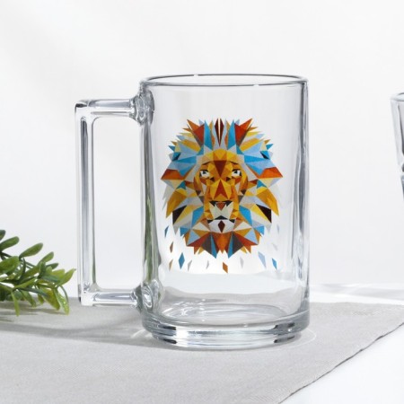 Animals mug, glass, 320 ml, mix