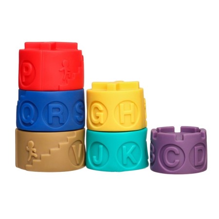 Developing soft cubes - pyramid, Montessori technique, 6 pcs., Bab-2