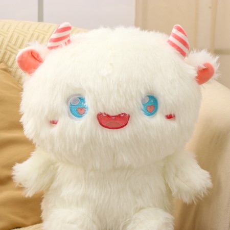 Soft toy "Monster" with horns, 40 cm, white color-2