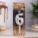 Candle in the Cake "European", number "6", 6 cm, silver