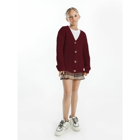 Children's cardigan, height 140 cm, burgundy color-6