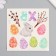 Tattoo on the body color "Easter testicles and rabbit" 10x10 cm