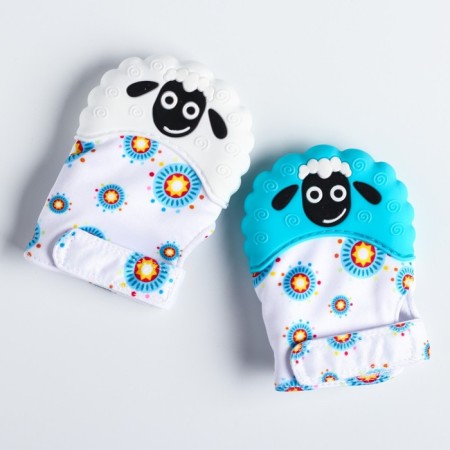 Mitten Mittle "Sheep", on Velcro, Mix color, Kroshka I-8