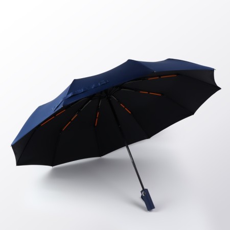 Automatic umbrella "monoton", 3 additions, 10 spokes, r = 51 cm, dark blue color-2