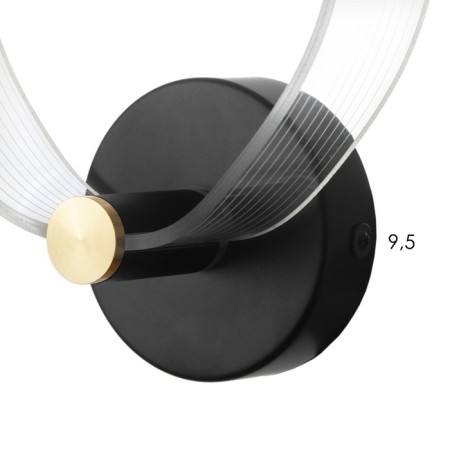 Bra "leaf" LED 8W 3000-6000K Black 25x20x6cm-6