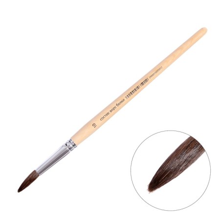 Round brush, squirrel, No. 10, wood handle