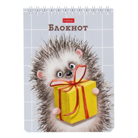 Notepad A6, 40 sheets on the crest "It is good to be a hedgehog", cover shaking cardboard, UV-lak, block 65 g/m², mix-6