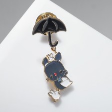 Bunny icon under an umbrella, color in gold