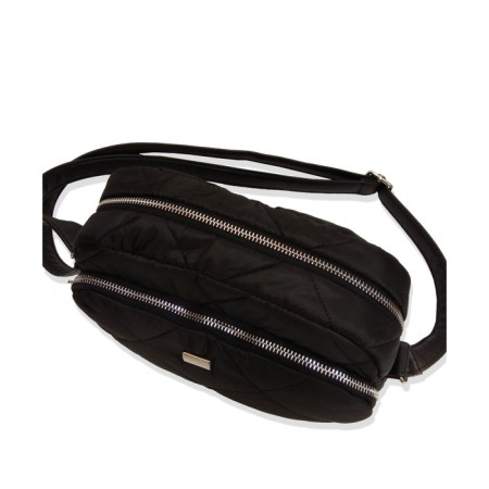 Cross-Bodi bag, 2 parts with lightning, black 24x7x17cm-1