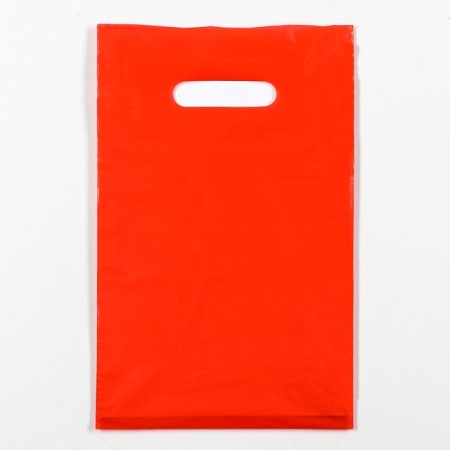 Polyethylene package with a cut pen, red 20-30 cm, 30 microns