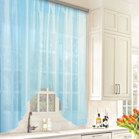 Curtain for the kitchen arch Witerra 285x160cm, blue, veil, PE100%