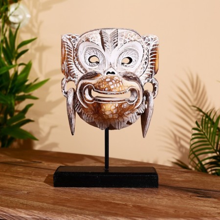 Mask "Hanuman" on a stand, Albezia 30 cm-1
